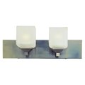 Trans Globe Two Light Pewter White Frosted Cube Glass Vanity 2802 PW